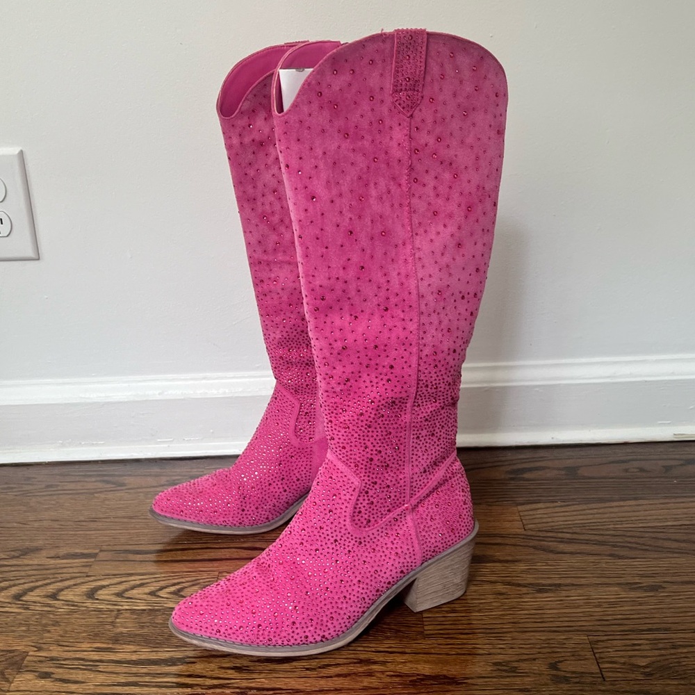 Pink Bedazzled Cowboy Boots